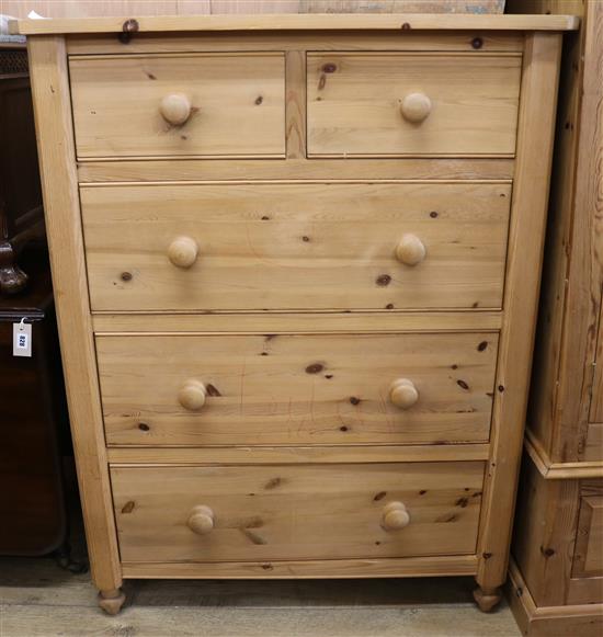 A pine chest of drawers W.99cm